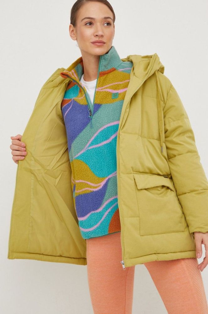 Куртка Billabong жіноча колір зелений зимова фото 6