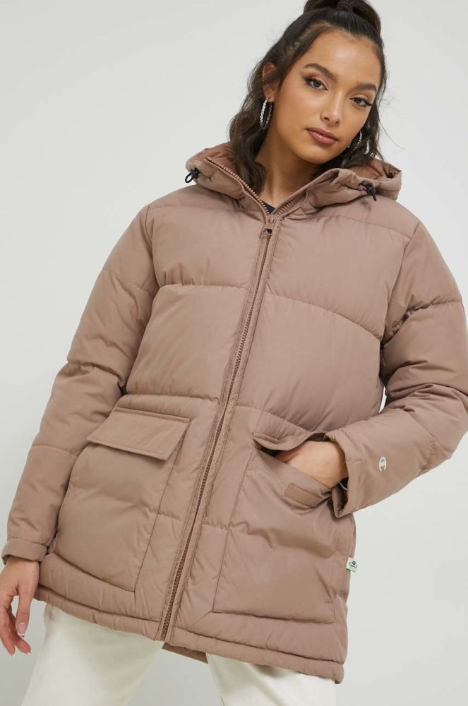 Куртка Champion жіноча колір бежевий зимова oversize