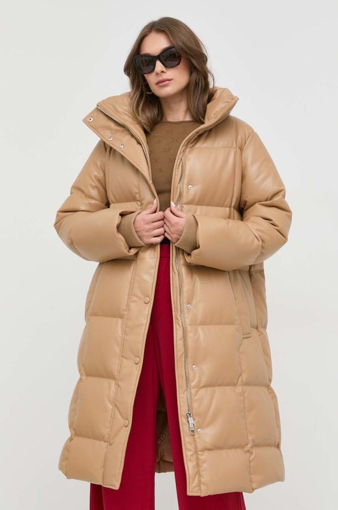 Пухова куртка BOSS жіноча колір бежевий зимова (2826044)