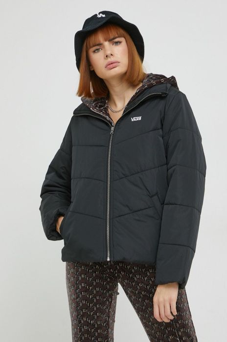 Куртка Vans жіноча колір чорний перехідна