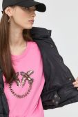 Куртка Pinko жіноча колір чорний зимова oversize (2684719)