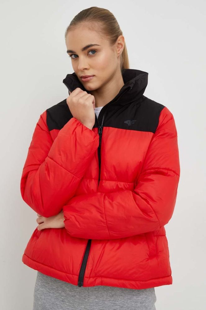 Куртка 4F жіноча колір червоний перехідна