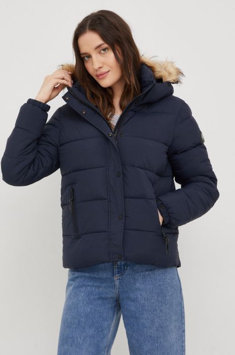 Куртка Superdry жіноча колір синій зимова (2647103)