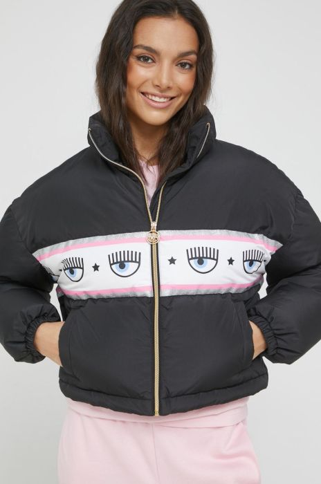 Пухова куртка Chiara Ferragni жіноча колір чорний зимова