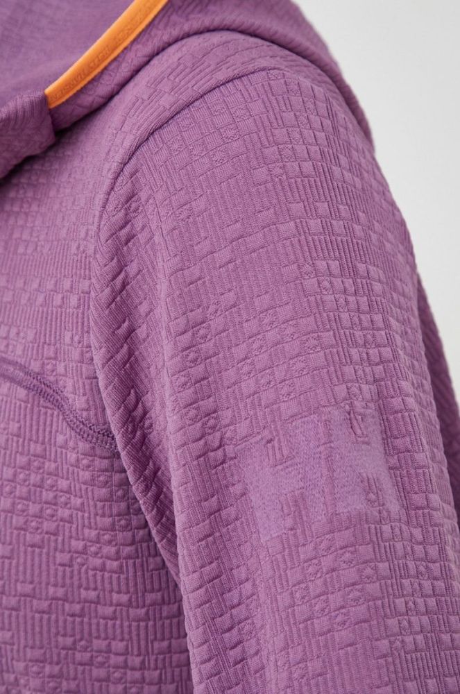 Спортивна кофта Helly Hansen Powderqueen жіноча колір фіолетовий з капюшоном однотонна фото 5