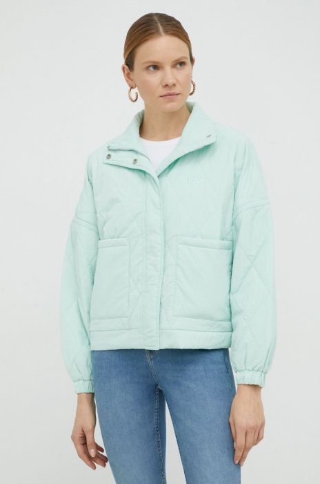 Куртка Lee жіноча колір зелений перехідна oversize