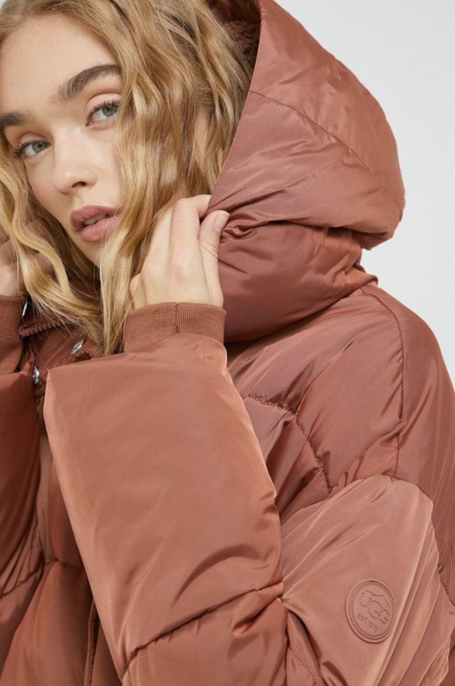 Куртка UGG Keeley жіноча колір коричневий зимова oversize фото 5