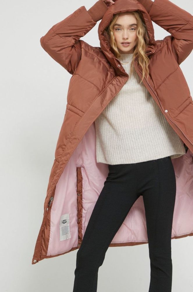 Куртка UGG Keeley жіноча колір коричневий зимова oversize фото 8