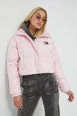 Пухова куртка Tommy Jeans жіноча колір фіолетовий зимова oversize