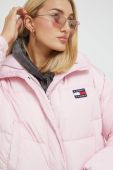 Пухова куртка Tommy Jeans жіноча колір фіолетовий зимова oversize