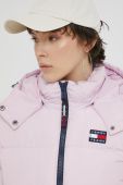 Пухова куртка Tommy Jeans жіноча колір фіолетовий