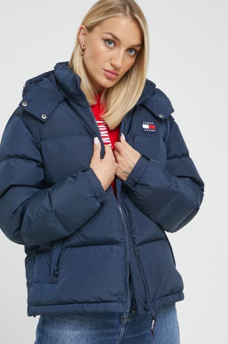 Пухова куртка Tommy Jeans жіноча колір синій