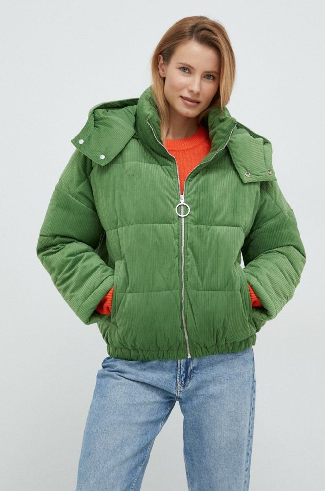 Куртка United Colors of Benetton жіноча колір зелений зимова