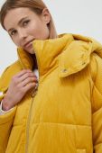 Вельветова куртка United Colors of Benetton колір жовтий зимова oversize