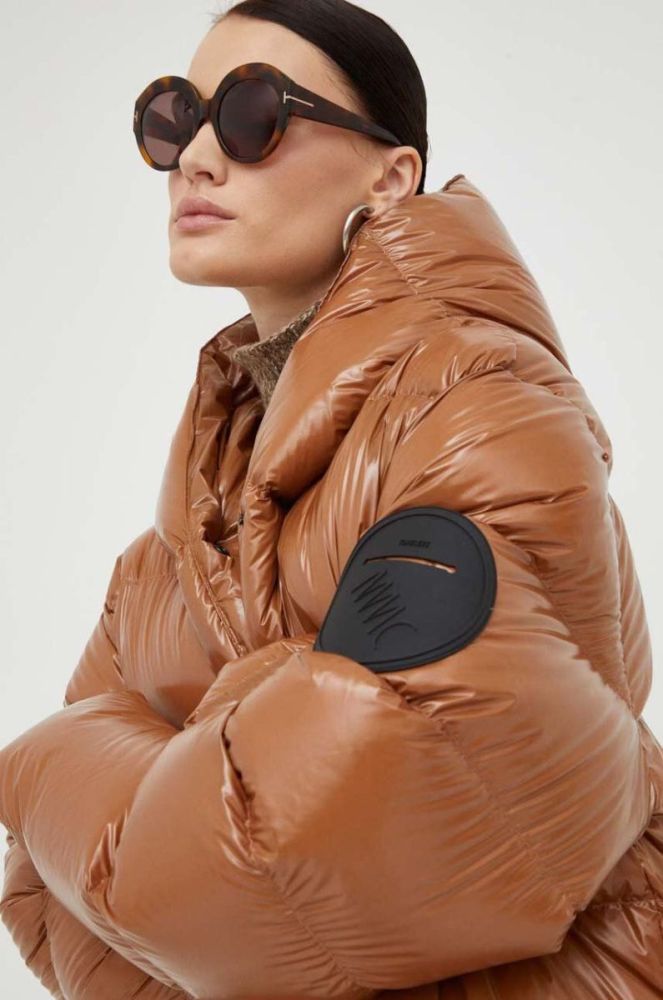Пухова куртка MMC STUDIO Jesso Gloss жіноча колір коричневий зимова oversize фото 11