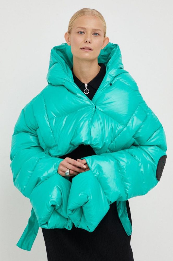 Пухова куртка MMC STUDIO Maffo жіноча колір зелений зимова oversize фото 3