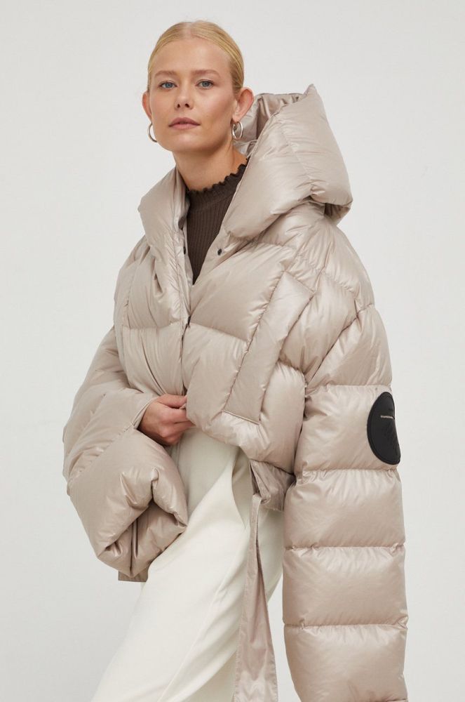 Пухова куртка MMC STUDIO Maffo жіноча колір бежевий зимова oversize (2585204)
