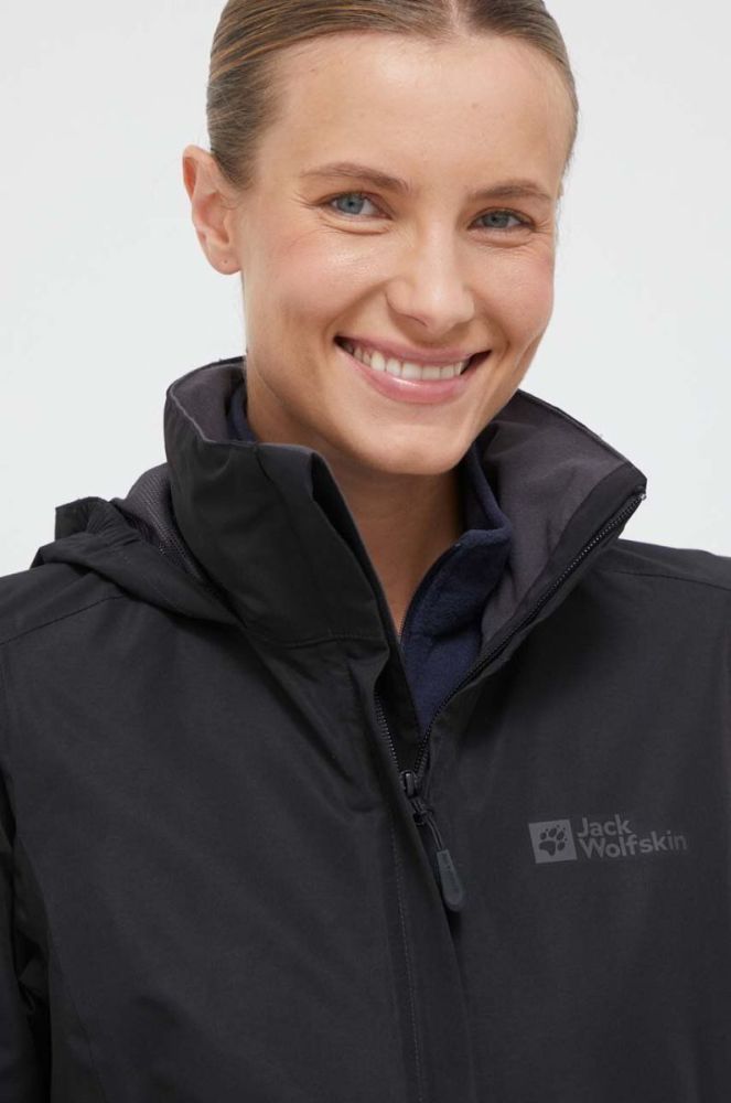 Куртка outdoor Jack Wolfskin Stormy Point колір чорний фото 4