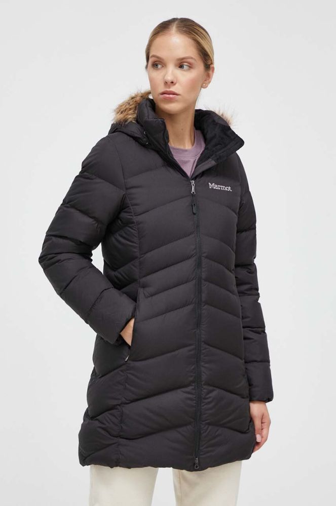 Пухова куртка Marmot жіноча колір чорний зимова (3587774)