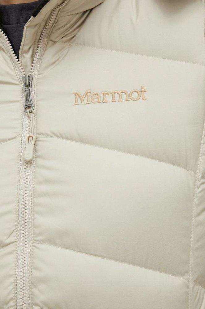 Пухова куртка Marmot жіноча колір бежевий зимова фото 5