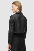 Шкіряна куртка AllSaints жіноча колір чорний перехідна (2711527)