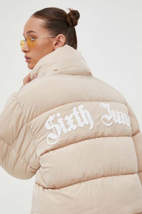 Куртка Sixth June жіноча колір бежевий зимова oversize (3616798)
