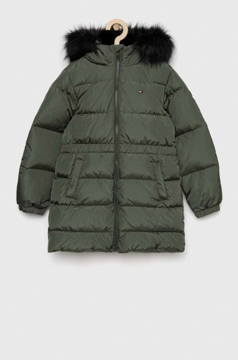 Дитяча пухова куртка Tommy Hilfiger колір зелений (2877097)