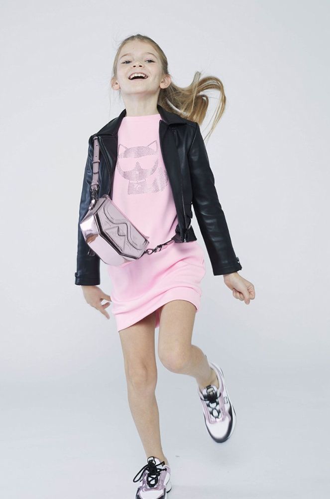 Дитяча косуха Karl Lagerfeld колір чорний (2618814)