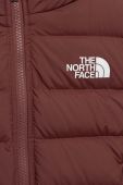 Дитяча пухова куртка The North Face REVERSIBLE NORTH DOWN HOODED JACKET Колір бордовий колір рожевий
