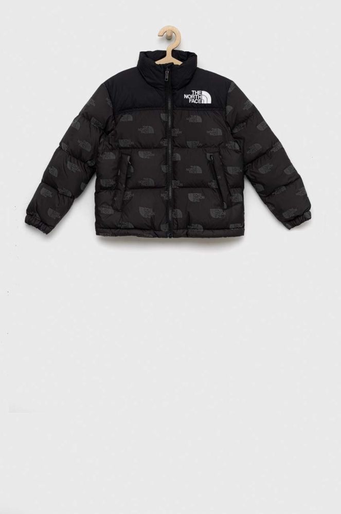 Дитяча пухова куртка The North Face TEEN PRINTED 1996 RETRO NUPTSE JACKET Колір чорний колір чорний