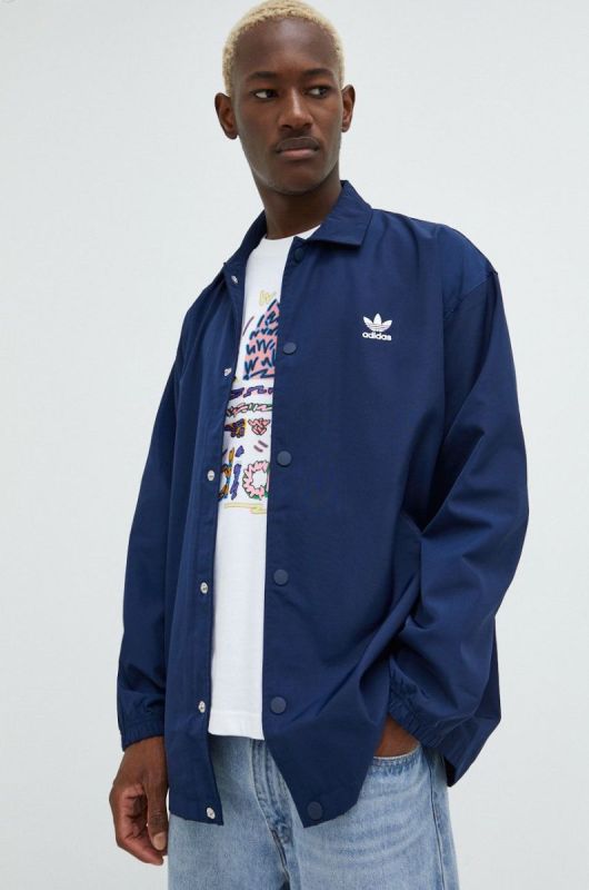 Куртка adidas Originals чоловіча колір синій перехідна oversize фото 2