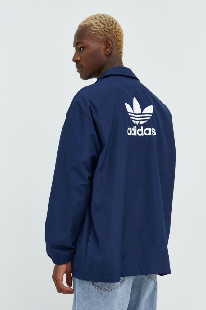 Куртка adidas Originals чоловіча колір синій перехідна oversize фото 4