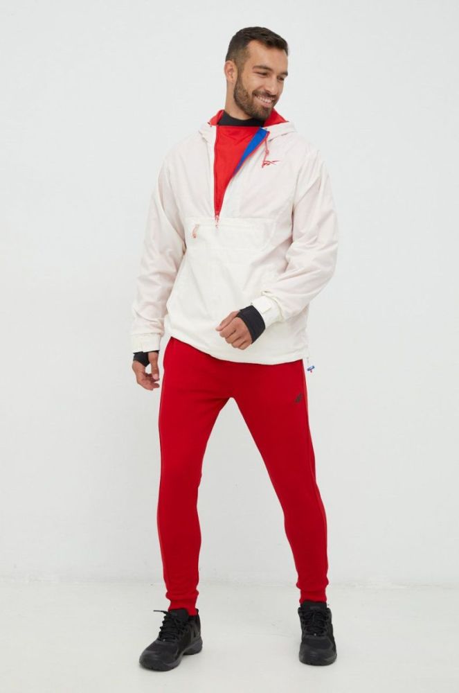 Куртка Reebok Classic чоловіча колір бежевий перехідна oversize фото 2