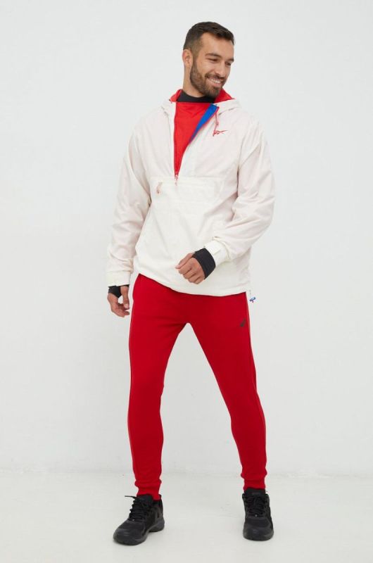 Куртка Reebok Classic чоловіча колір бежевий перехідна oversize фото 2