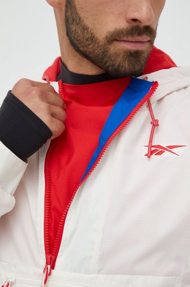 Куртка Reebok Classic чоловіча колір бежевий перехідна oversize фото 5