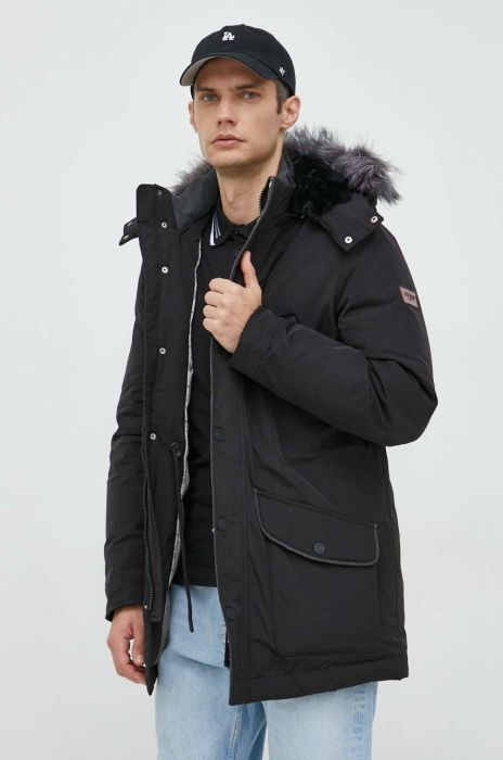 Пухова парка Guess чоловіча колір чорний зимова (2804380) Пухова парка Guess чоловіча колір чорний зимова (2804380)