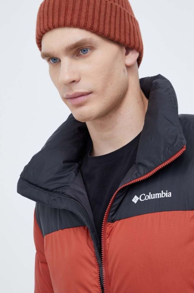 Куртка Columbia чоловіча колір червоний зимова фото 4