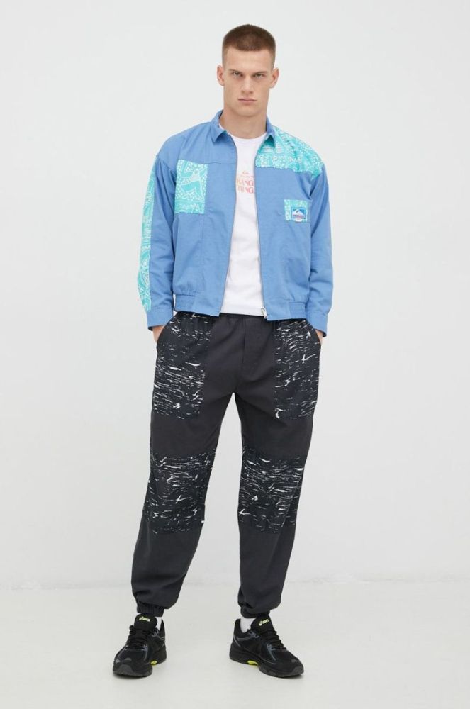 Куртка Quiksilver X Stranger Things чоловіча перехідна oversize колір блакитний фото 2