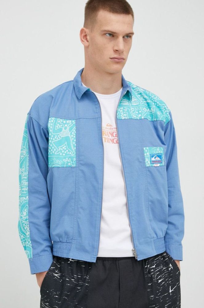 Куртка Quiksilver X Stranger Things чоловіча перехідна oversize колір блакитний фото 4