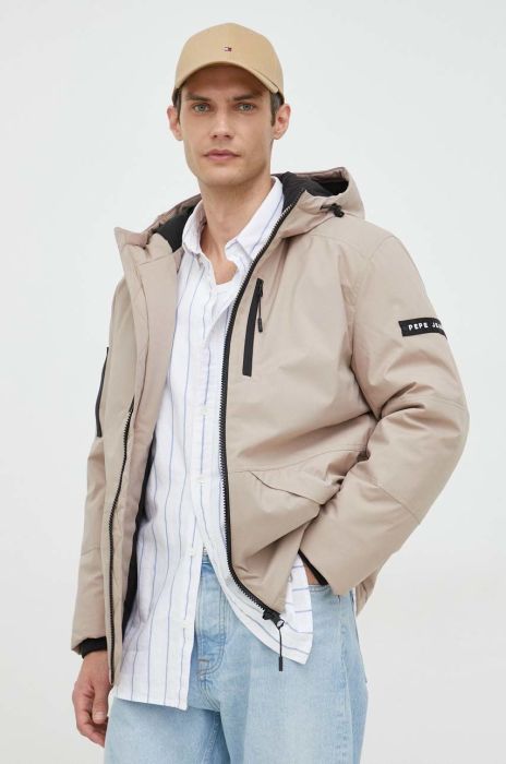 Куртка Pepe Jeans Jett чоловіча колір бежевий перехідна