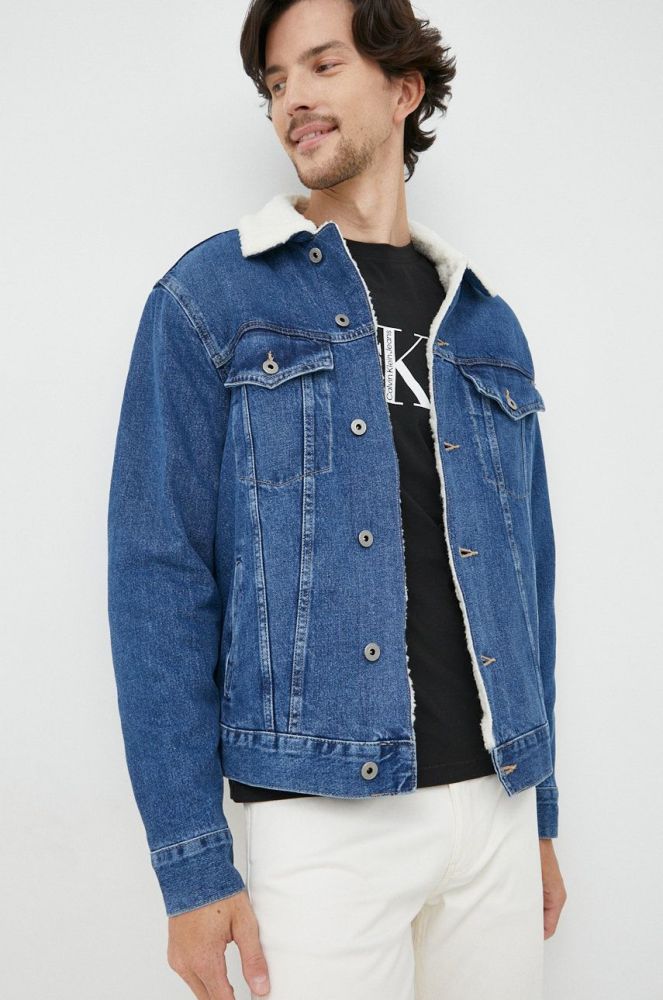 Джинсова куртка Pepe Jeans чоловіча колір синій перехідна