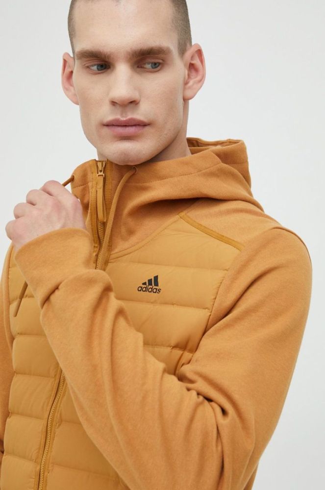 Кофта adidas Performance Varilite Hybrid чоловіча колір коричневий фото 4