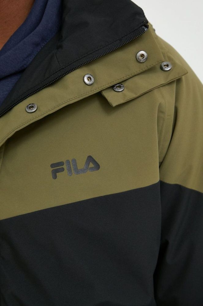 Парка Fila чоловіча колір чорний перехідна фото 5
