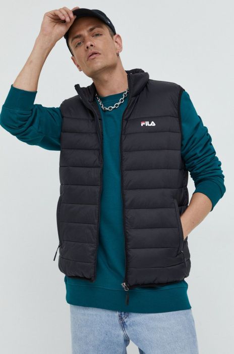 Безрукавка Fila чоловічий колір чорний перехідний