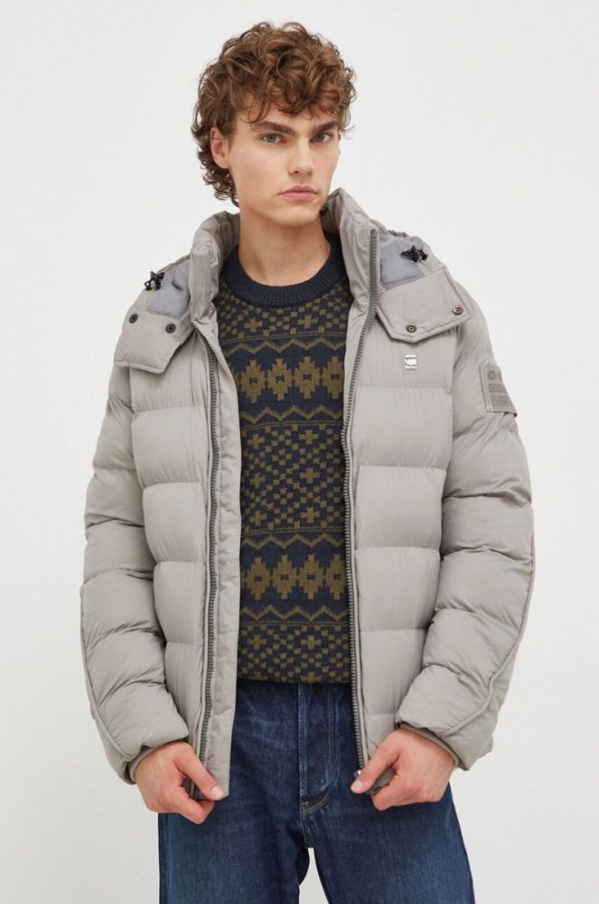 Куртка G-Star Raw чоловіча колір сірий зимова фото 4