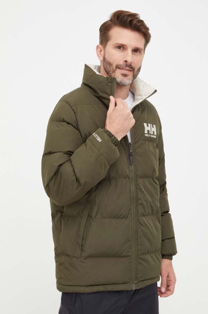 Двостороння куртка Helly Hansen чоловіча колір зелений зимова (3456486)