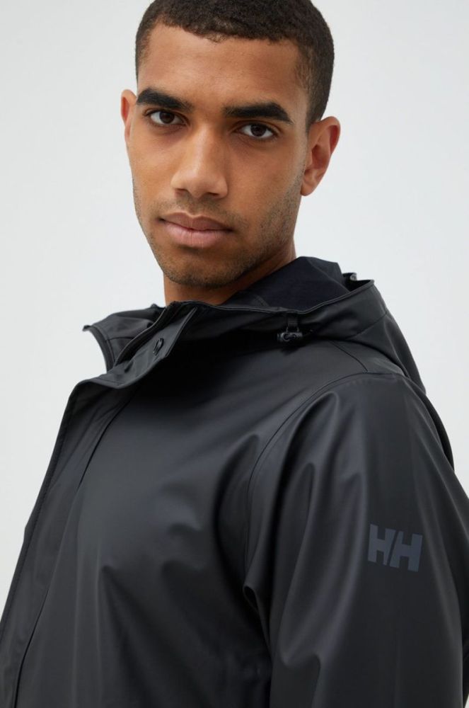 Дощовик Helly Hansen чоловіча колір чорний перехідна фото 3