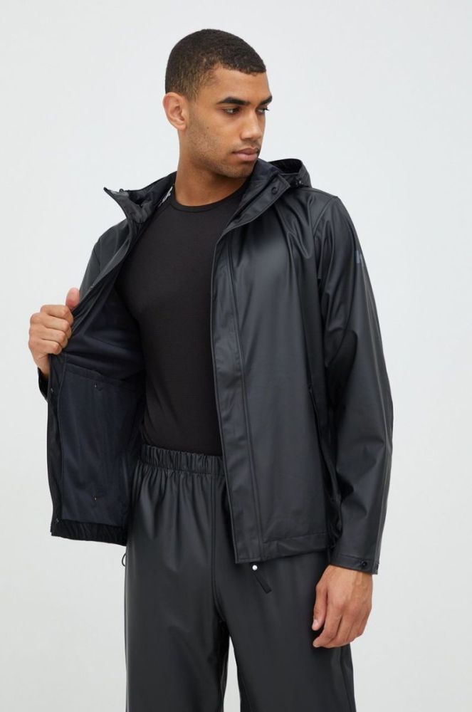 Дощовик Helly Hansen чоловіча колір чорний перехідна фото 4