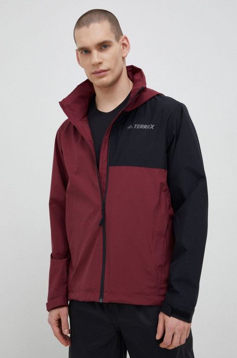 Дощовик adidas TERREX Multi чоловіча колір бордовий Дощовик adidas TERREX Multi чоловіча колір бордовий