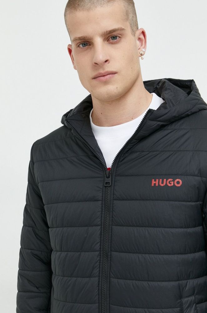 Куртка HUGO чоловіча колір чорний перехідна (2761860)
